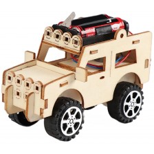 Дървен комплект Acool Toy - Направи си сам дървен джип, с батерии