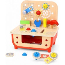 Дървен комплект Tooky Toy - Работилница с инструменти -1