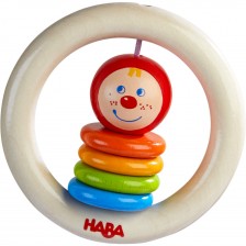 Дървена бебешка играчка Haba - Клоун, пъстра -1