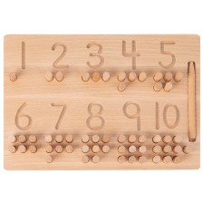  Дървена игра Smart Baby - Учене на цифри, броене и писане -1