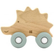 Дървена играчка с чесалка KikkaBoo - Hedgehog, Mint -1