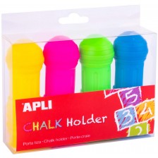 Държачи за джъмбо тебешир Apli Kids - Ф 25 mm, 4 цвята