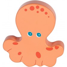 Дървена бебешка дрънкалка Lule Toys - Октопод