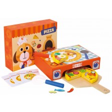 Дървен комплект Tooky Toy - Домашна пица, 39 части -1