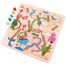 Дървена игра Bigjigs - Змии и стълби 2