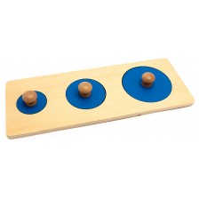 Дървен пъзел със сини кръгове Smart Baby -1