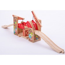 Дървена играчка Bigjigs - Двоен вдигащ се мост -1