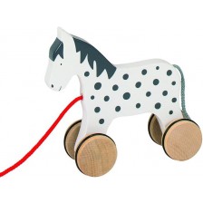 Дървена играчка за дърпане Goki - Конче Алва -1