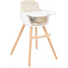 Дървено столче за храненe Kikka Boo - Woody, Бежово