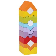 Дървена кула за баланс Cubika, 12 части -1