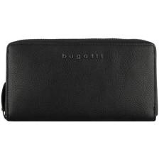 Дамски кожен портфейл Bugatti Bella - Long, RFID защита, черен -1