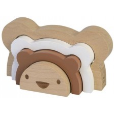 Дървена играчка BamBam - Eco Friendly, Дъга, Мече -1
