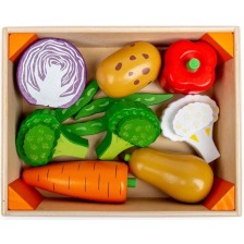 Дървен комплект Bigjings - Щайга за зеленчуци, с аксесоари