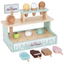 Дървен комплект Tooky Toy - Магазин за сладолед -1