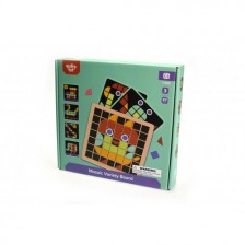 Дървена детска мозайка Tooky Toy - Цветни форми 4 в 1 