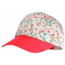 Детска лятна шапка с козирка Maximo - Розова, цветя -1