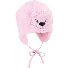 Детска зимна шапка-ушанка Sterntaler - Мече, 45 cm, 6-9 месеца, розова