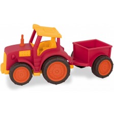 Детска играчка Battat - Трактор с ремарке, червен -1