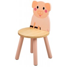 Детско дървено столче Bigjigs - Прасенце -1