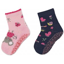 Детски чорапи със силиконова подметка Sterntaler - Мишле, 21/22, 18-24 месеца, 2 чифта