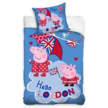 Детски спален комплект Sonne Home - Peppa Pig London, 2 части