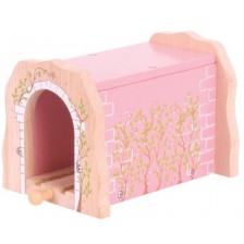 Детска дървена играчка Bigjigs - Тухлен розов тунел -1