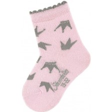 Детски розови чорапи Sterntaler - С коронки, 15/16 размер, 4-6 месеца, розови -1