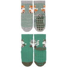 Детски чорапи със силиконови бутончета Sterntaler - 17/18 размер, 6-12 месеца, 2 чифта -1