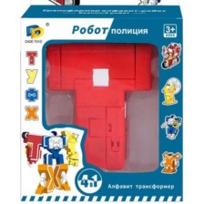 Детска играчка 4 в 1 Raya Toys - Алфавит трансформер, Робот полиция, Буква Т -1