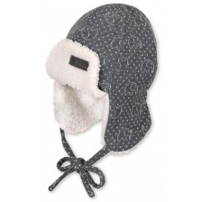 Детска зимна шапка-ушанка Sterntaler 43 cm, 5-6 месеца, сива