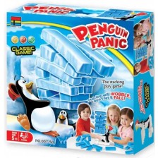 Детска игра за баланс Kingso - Дженга паник пингвини