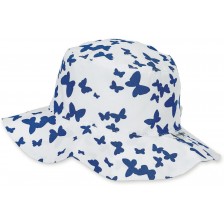 Детска лятна шапка с UV 30+ защита Sterntaler - Пеперуди, 51 cm, 18-24 месеца, бяла -1