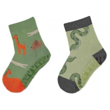 Детски чорапи със силиконова подметка Sterntaler - 21/22 размер, 18-24 месеца, 2 чифта -1
