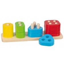 Детска играчка Goki - Низанка форми, Научи се да броиш -1