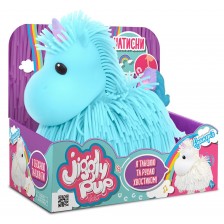 Детска играчка Eolo Toys Jiggly Pets - Рошльо еднорог със звуци, син -1