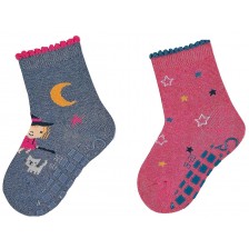 Детски чорапи с бутончета Sterntaler - За момиче 2 чифта, 25/26, 3-4 години -1