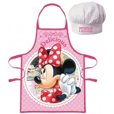 Детски комплект за готвене Kids Licensing - Престилка и шапка, Minnie -1