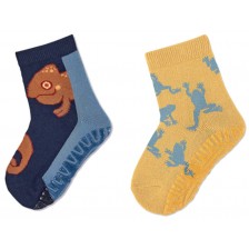 Чорапи със силиконова подметка Sterntaler - С хамелеон, 25/26 размер, 3-4 години, 2 чифта -1