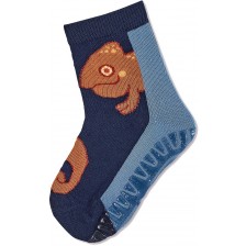 Детски чорапи със силиконова подметка Sterntaler - С хамелеон, 19/20 размер, 12-18 месеца, сини