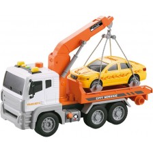 Детска играчка Felyx Toys - City Service, Камион с кран и кола -1