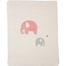 Детско одеяло David Fussenegger - Maja, 75 х 100 cm, Слончета, розово -1