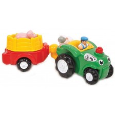 Детска играчка Wow Toys Farm - Трактор с ремарке за животни -1