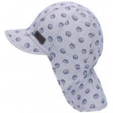 Детска лятна шапка с платка с UV 50+ защита Sterntaler - С котвички, 51 cm, 18-24 месеца, сива