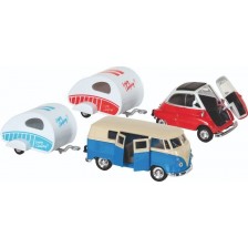 Детска количка с каравана Goki - Volkswagen Classic Bus/BMW-Isetta, асортимент