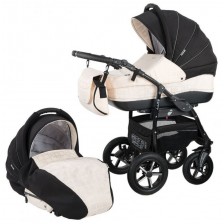 Детска количка 2 в 1 Baby Merc - Zipy, черно и бяло -1