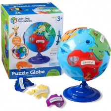 Детски пъзел Learning Resources - Глобус с континенти -1
