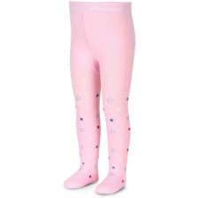 Детски памучен чорапогащник Sterntaler - Със звездички, 86 cm, 18-24 месеца, розов -1