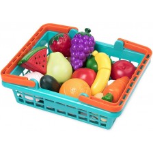 Детски комплект Battat - Кошница за пазар с плодове и зеленчуци -1