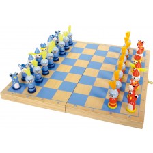 Детски дървен шах Small Foot - Рицари -1