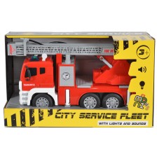 Детска играчка Moni Toys - Пожарен камион с кран, 1:12 -1